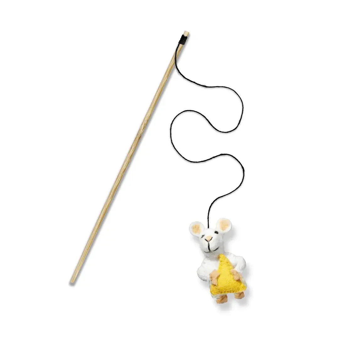 Monty Jack Mouse Eco Cat Toy Teaser with Catnip